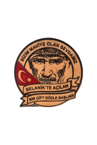 Atatürk Deri Peç Bizim Maviye Olan Sevdamız- Arma - Kırmızı Bayrak Mavi Göz Çok Renkli