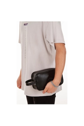 Newish Polo Erkek Siyah Deri Portföy Clutch Traş Kozmetik Bakım Ve Günlük El Çantası New277 Kahverengi