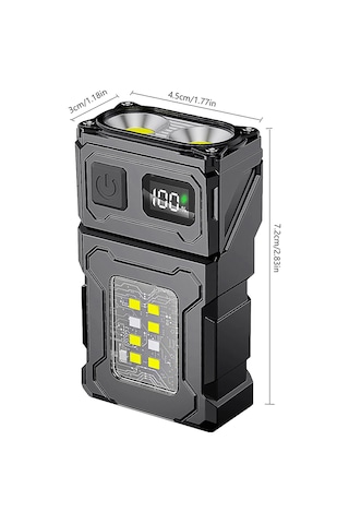 Açık Yüksek Parlaklık Küçük Çelik Tabanca Gece Lambası Çift Işık Siyah