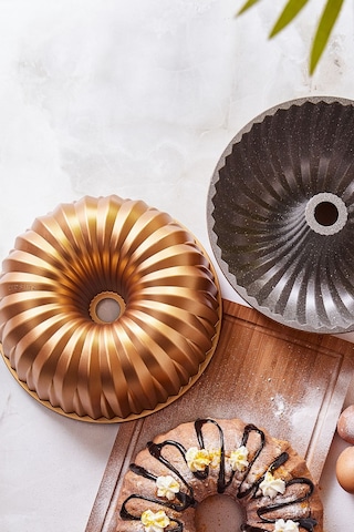 Emsan Griss Hardstone Döküm Kek Kalıbı Gold 24 CM