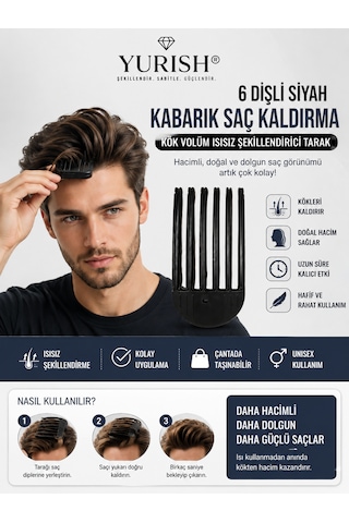 3 Lü Saç Şekillendirme Seti Stick Wax, Metal Saplı Krepe Tarak Ve 6 Dişli Kore Hacim Tarağı 0