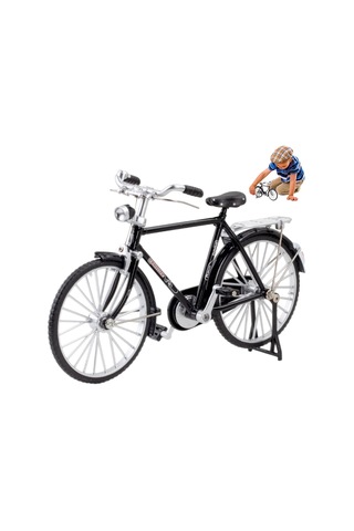 Bisiklet Süsleri 1:10 Ölçekli Bisiklet Modeli Minyatür Retro Tarzı Metal Bisiklet Oyuncakları Çocuklar İçin Black