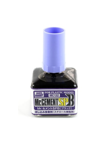 Mr.hobby Mc-132 40 Ml. Mr.cement Sp, Siyah Pigmentli, Hızlı Ve Güçlü,inceltilmiş Plastik Yapıştırıcısı