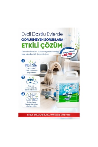 Pet Köpek Koku Giderici Parfümsüz Köpek İdrar Kokusu Giderici Kedi Çiş Kokusu Giderici Kedi Kumu Koku Önleyici Dezenfektan 5 L