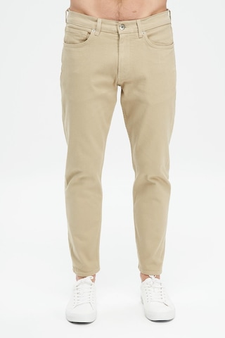 Finn Bej Regular Tapered Fermuarlı Jean Pantolon E 4407-011 Bej