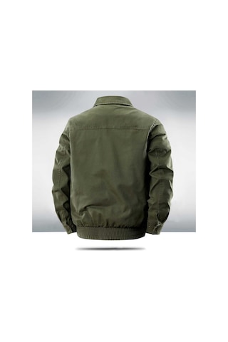 Pamuklu, Çok Cepli Dik Yaka Ceket Ordu Yeşili