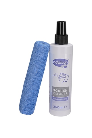 Addıson 300871 Ekran Temizleyici Sprey 250ml. Microfiber Bez İle Birlikte 1923