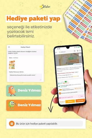 Kıyafet Etiketi - Okul Kıyafetlerine Kişiye Özel 30 Saniyede Kolay Uygulama Yıkanabilir - Hello Kety Çok Renkli