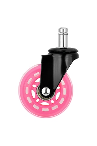 S-wheels Motion Silikon Oyuncu Koltuğu Tekeri 75mm - Pembe Ofis Koltuk Tekeri Ultra Sessiz Sandalye Tekeri Pembe