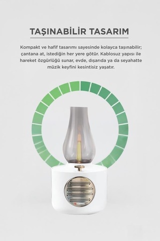 Özel Seri Seslet Taşınabilir Hediyelik Bluetooth Hoparlör Vintage Gaz Lambası D53 Beyaz