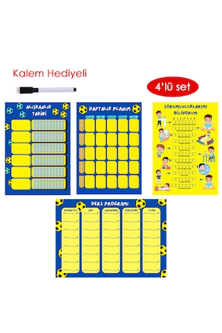 Çocuklar İçin Planlayıcı Set-sarı Lacivert Alışkanlık Ve Sorumlul