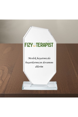 Kişiye Özel Fizyoterapist Kristal Cam Plaket - Fizik Tedavi Ve Rehabilitasyon Meslek Hediyesi