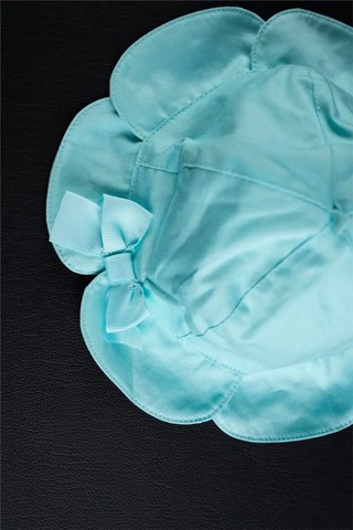 Kız Bebek Açık Mavi Kurdele Detaylı Şapka Açık Mavi