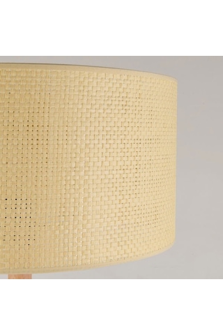 Evidea Lighting Oval Sehpalı Ahşap Lambader - Natürel / Krem - 150x40x40 Cm Natürel / Krem