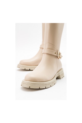 Luvishoes Covela Bej Cilt Kadın Çizme Bej