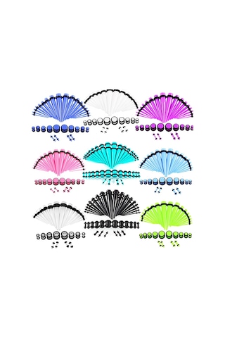 Sones 36 Adet Unisex Akrilik Kulak Genişletme Kulak Genişletici 14g-00g Aksesuar Seti Çikolata Çok Renkli