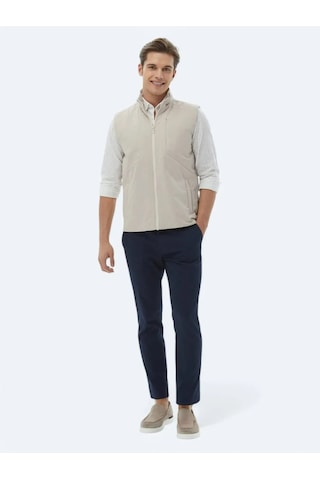 Kip Ekru Regular Fit Dik Yaka Casual Dokuma Spor Yelek Ekru