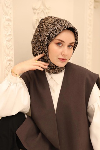 Silk Home Twill İpek Eşarp - 11464-30 Siyah Vizon Siyah Vizon