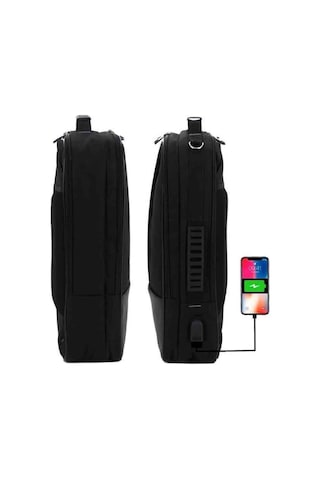 Case Club 1408 Usb Aparatlı 17. İnç Sırt Çantası Su Geçirmez Mat Destekli Omuz Askılı Laptop Bölmeli Siyah