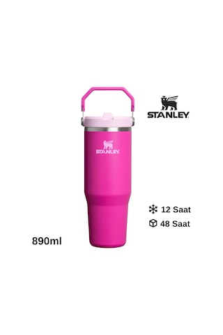 Stanley The Iceflow Flip Straw Pipetli Termos Bardak 0.89 Lt Matara Fuşya