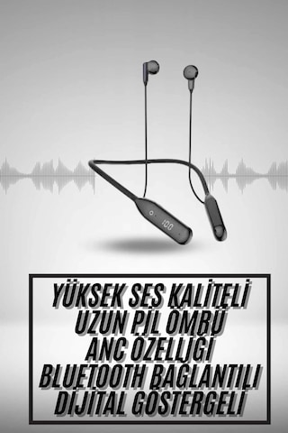 Mey Najmaddin 100 Saat Kablolu Boyun Askılı Dijital Göstergeli Bluetooth Kulaklık Najmaddin