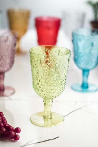Kadeh & Su Meşrubat Kahve Yanı Bardağı Akrilik Renkli 6'Lı  450 ML ( Cam Değildir )