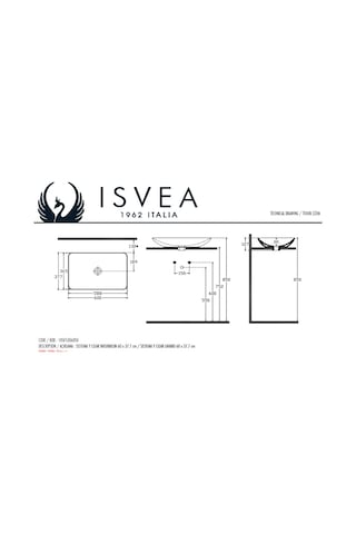 Isvea Sistemay Clear 60 CM Siyah li Çanak Lavabo 10Sy50060