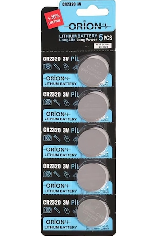 Orion CR2320 3V Lityum Düğme Pil 5'li