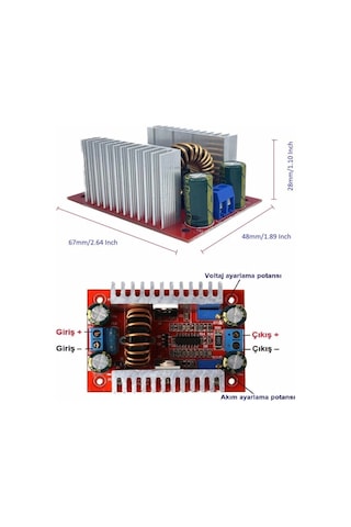 400w 15a 10-60v Dc-dc Step-up Voltaj Yükseltici Boost Modülü