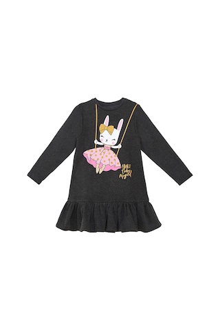 Denokids Simli Tavşan Kız Çocuk Elbise Çok Renkli