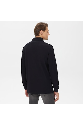 Nautica Erkek Siyah Slim Fit Uzun Kollu Polo Düz K37015t Siyah