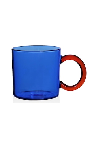 The Mia Renkli Cam Kupa Mavi 250 Ml