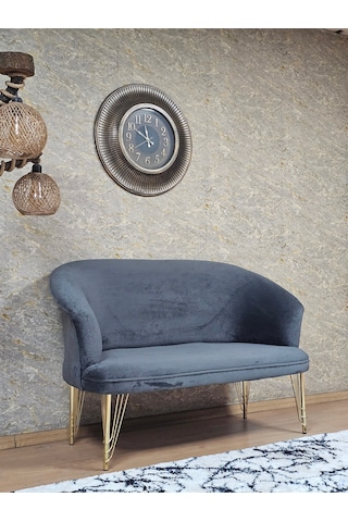 Zafir İkili Teddy Gold Kaplama Telli Ayak Çay Seti Koltuk İkili Berjer , Balkon, Salon, Ofis Füme
