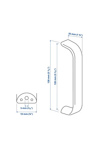 Ikea Kalerum 2'li Mobilya Kulpu 138 Mm Krom