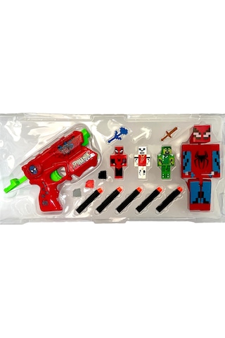 Minecraft Örümcek Adam Nerf Karakter Oyuncak Spider Man Nörf Tabanca Seti