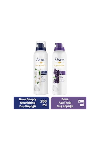 Dove Duş Köpüğü Açai Yağı 200 ML + Depply Nourishing 200 ML