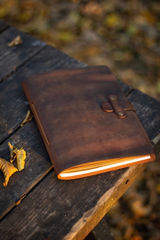 Kişiye İsme Özel Hakiki Deri A5 Defter / Ajanda