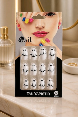 Parlak Lüks Figürlü Takma Tırnak Tırnak Yapıştıcı Hediye 16953483