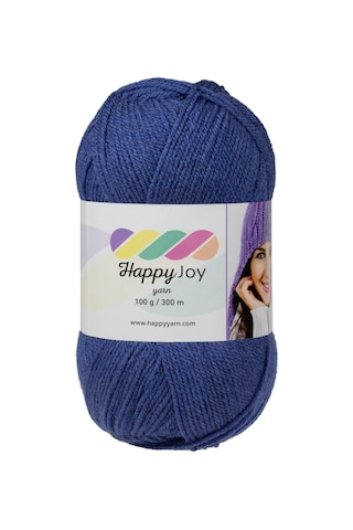 Kürkçü Han Happy Joy 100gr 300m El Örgü İpi Mavi Melanj Hj087