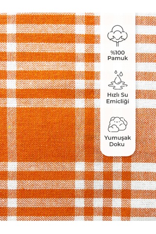Tuable Pöti Kareli 7'li Kurulama Bezi, Beslenme Örtüsü, Servis Peçetesi, Mutfak Havlusu Renkli Set 45x70cm Çok Renkli
