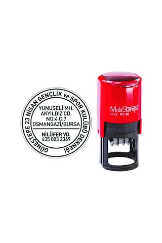 Yuvarlak Kaşe - Mühür Mavi-Siyah N11.2202