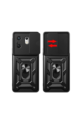Newface - 188 - İnfinix Zero 30 4g Kılıf Pars Lens Yüzüklü Silikon - Csmo-tex - - Siyah Sıyah