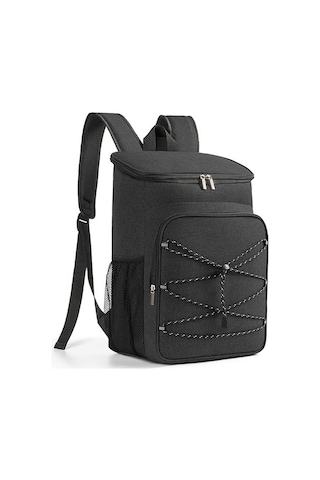 Moveevo Siyah Oxford Kumaş Çift Askılı Isıtıcı/soğutucu Çanta, Büyük Kapasiteli Piknik Ve Outdoor Kullanıma Uygun, Kalın Tabaka İle Soğuk Saklama Özelliği Siyah