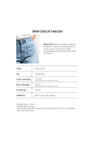 it's basic Kadın Snow Kot 4s6-32 Mom Fit Önden Cepli Denim Şort