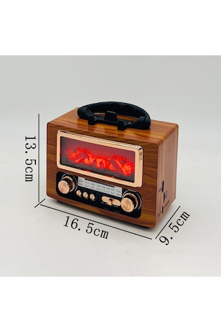 Şömine Alev Işıklı Bluetooth Speaker Fm Radyo Hoparlör Usb/sd Mp3 Çalar