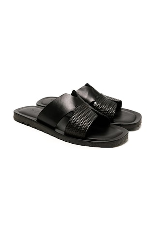 The Sandals Factory Black Sandalet Erkek M7896 The Sandals Factory Leather Upper Sandals Black