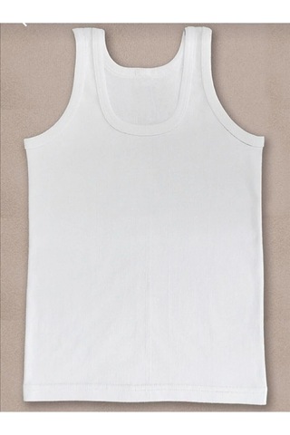 Tezzgelsin Erkek Çocuk Pamuklu Penye 6'lı Beyaz Atlet