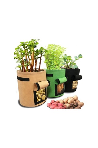 Patates, Havuç, Domates Yetiştirme Torbası - Pratik Bahçe Çantası, Nefes Alır