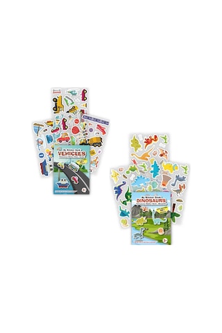 My Sticker Book '' Vehicles- Dinosaurs'', 2li Set Tükenmeyen Sticker