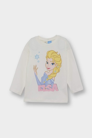 Defacto Kız Bebek Frozen Bisiklet Yaka Uzun Kollu Tişört F4975a525auer105 Ekru